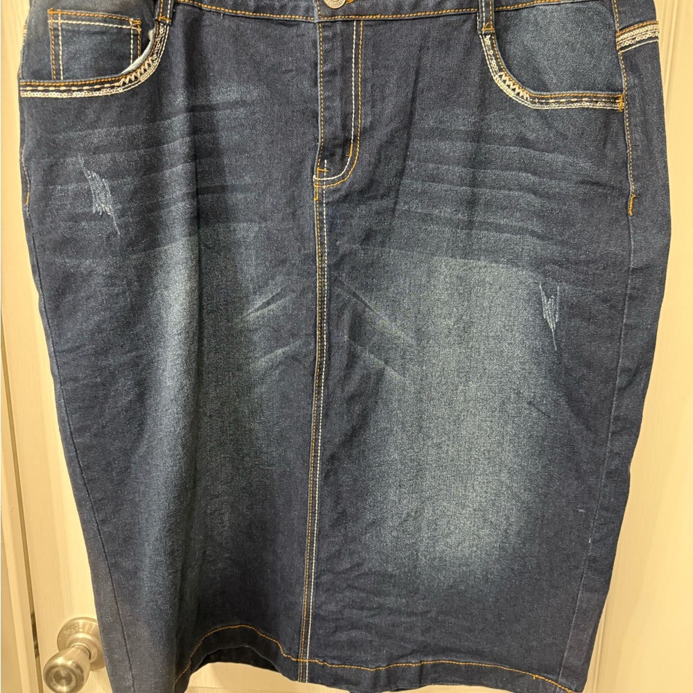 Denim Pencil Skirt